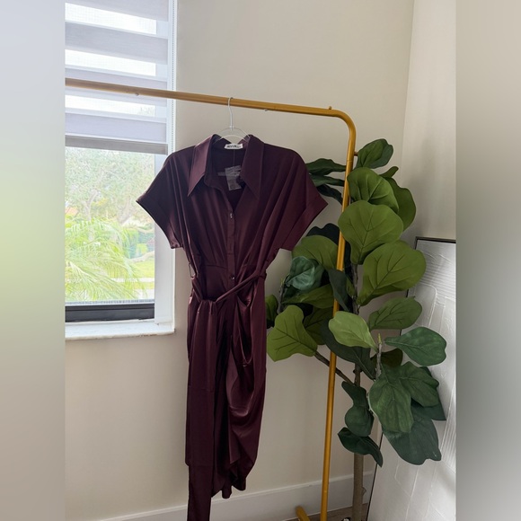 Burgundy Women's Dress - Picture 3 of 4